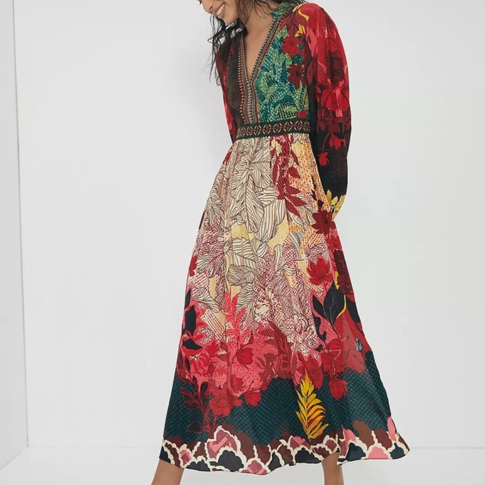 Anthropologie Contrast Maxi Dress - Bhanuni by Jyoti - EUC - Size 2